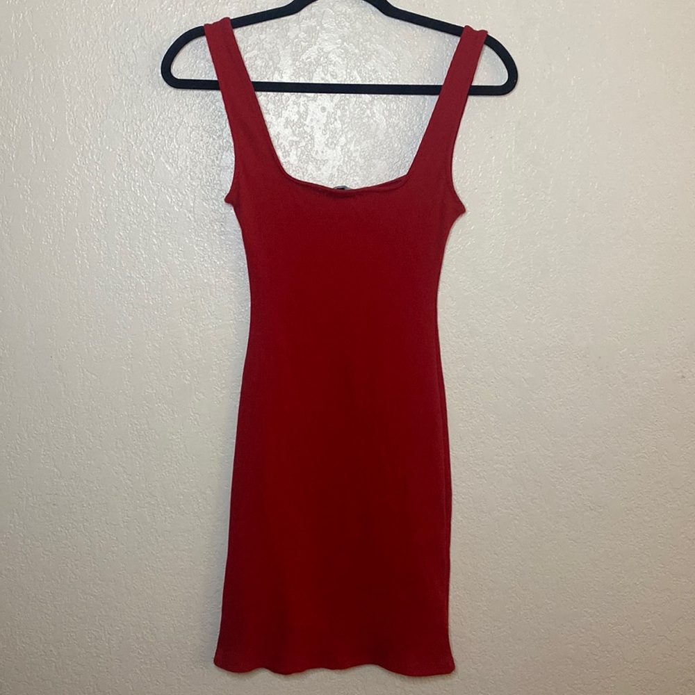 Red “on the go mini dress” from fashion nova-